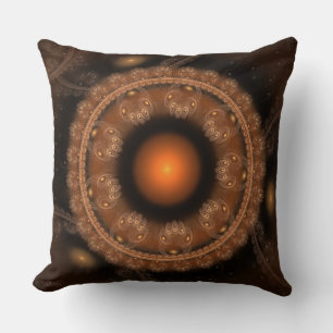 Coussin Motif fractal de fée lumineux rond