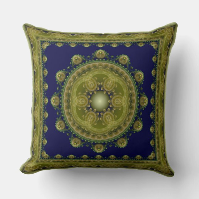 Coussin Motif fractal oriental fée (Recto)