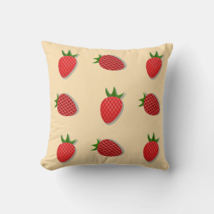 Coussin Motif fraise pour des fruits d'été bonnes vibes