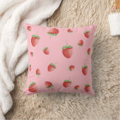 Coussin Motif fraise rose (Couverture)