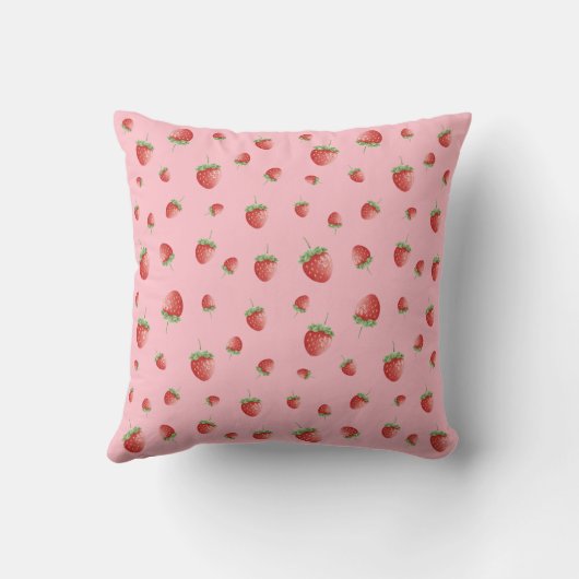 Coussin Motif fraise rose (Verso)