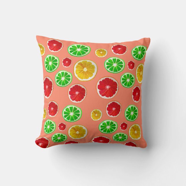 Coussin Motif fruité juteux coloré fruité (Recto)