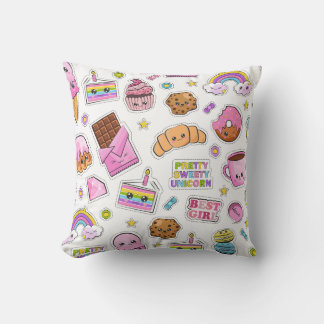 Coussin Motif Funny Unicorn Magique Arc-en-ciel mou