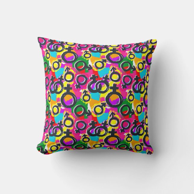 Coussin Motif Gay pride de Neon (Recto)