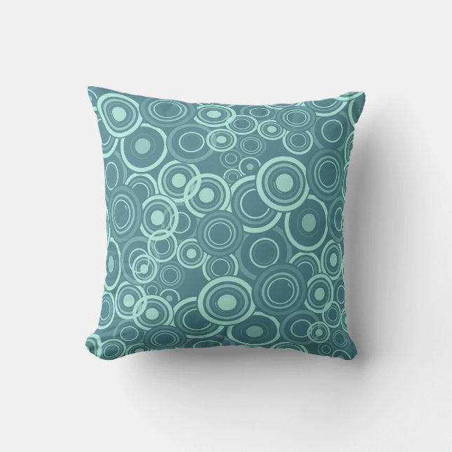 Coussin Motif génial bleu de cercles (Recto)
