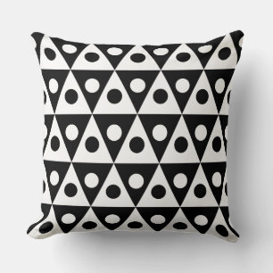 Coussin Motif géométrique 260514 - Blanc sur noir