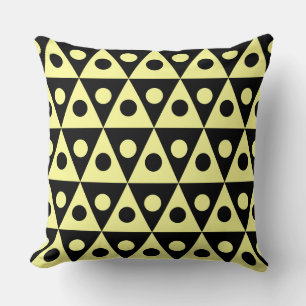 Coussin Motif géométrique 260514 - Chalk Jaune sur Noir