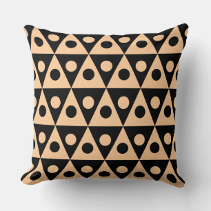 Coussin Motif géométrique 260514 - Sable sur noir