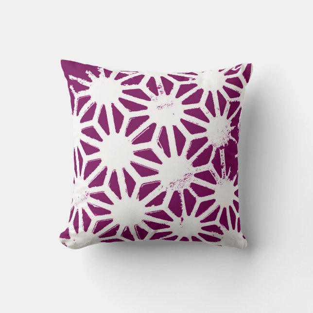 Coussin Motif géométrique à baies et blanc (Recto)