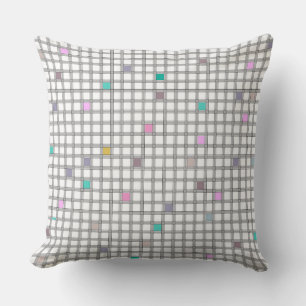 Coussin Motif géométrique À damiers multicolore