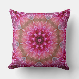 Coussin Motif géométrique à fleurs rose Mandala-67545