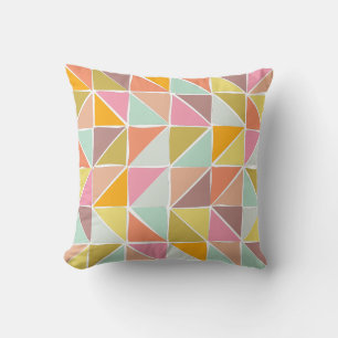 Coussin Motif géométrique à main colorée mignonne