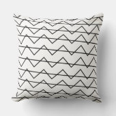 Coussin Motif géométrique à rayures Chevron noir et blanc (Recto)