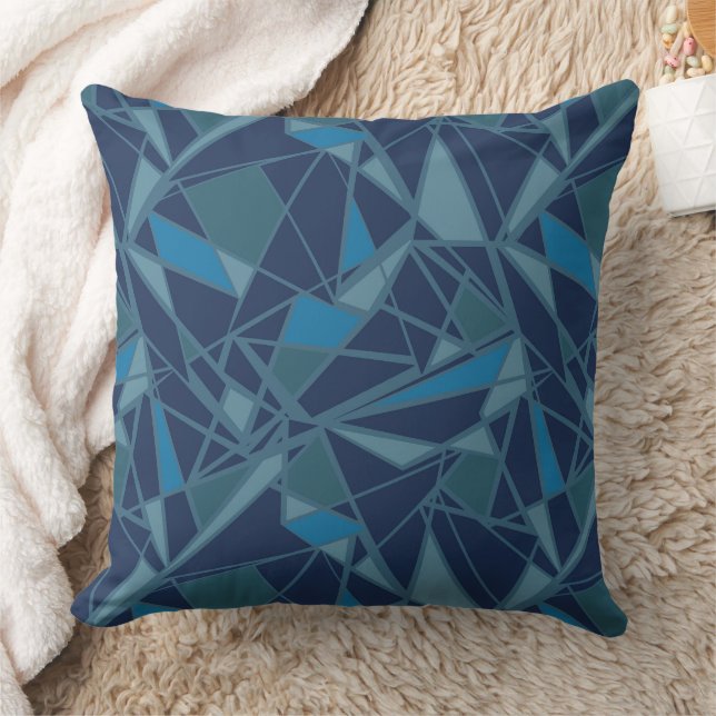 Coussin Motif géométrique abstrait bleu (Couverture)
