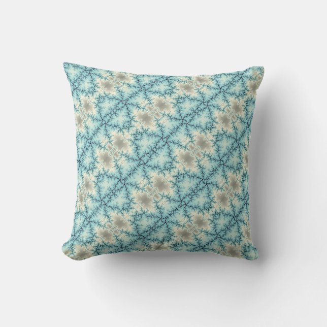 Coussin motif géométrique Abstrait en bleu et gris (Recto)