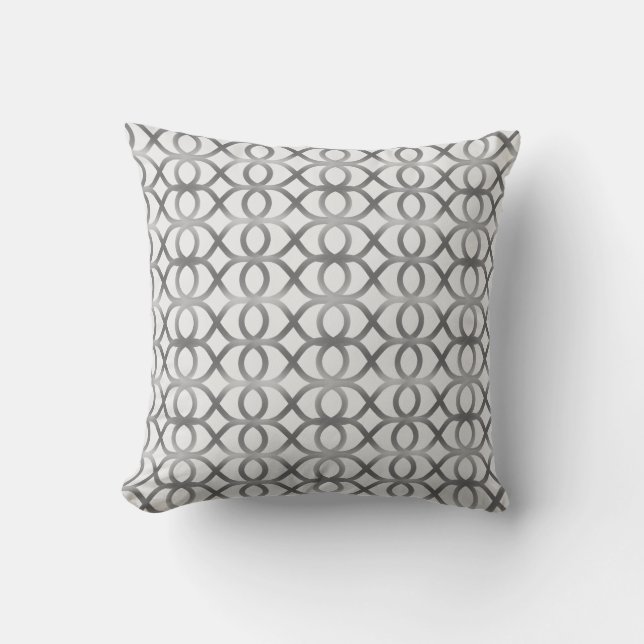 Coussin Motif géométrique Abstrait Silver Grey (Recto)