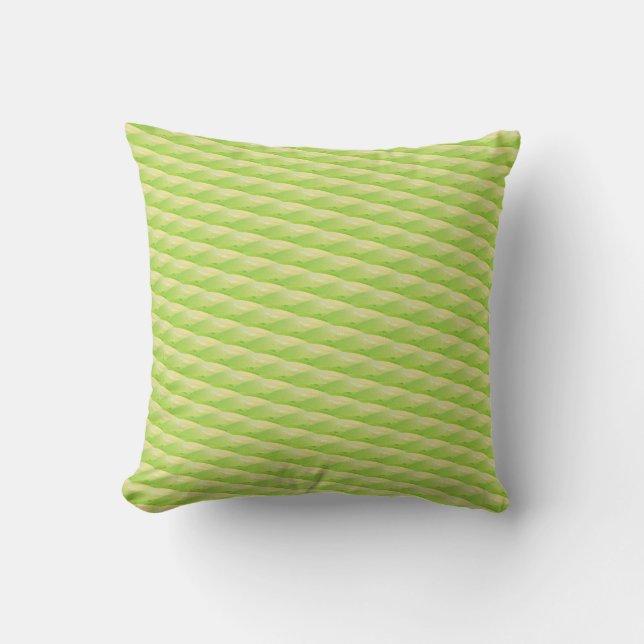 Coussin Motif géométrique abstrait vert citron (Recto)