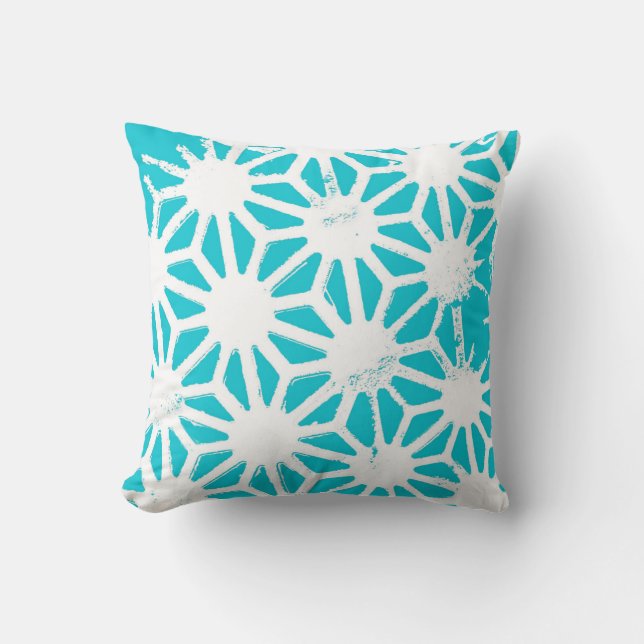 Coussin Motif géométrique Aqua (Recto)