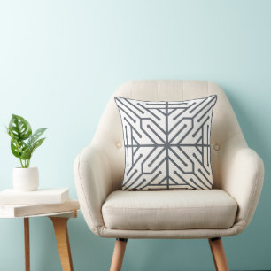 Coussin Motif géométrique Art Déco moderne de circuit tech