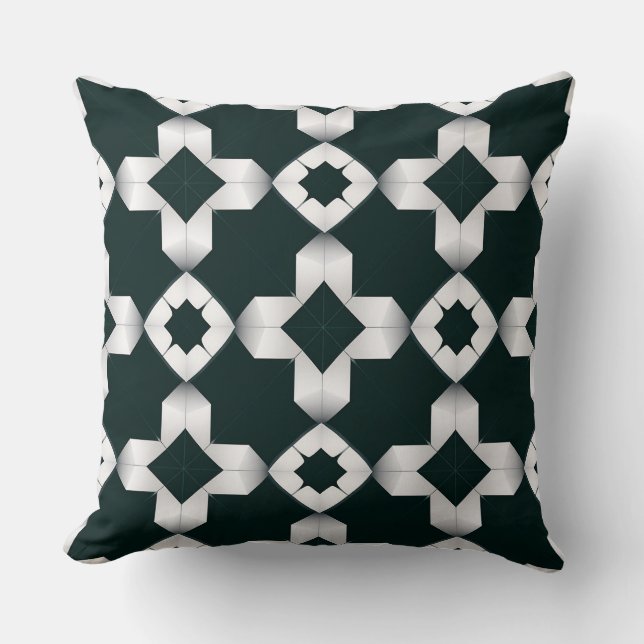 Coussin Motif Géométrique avec Croix Blanches (Recto)
