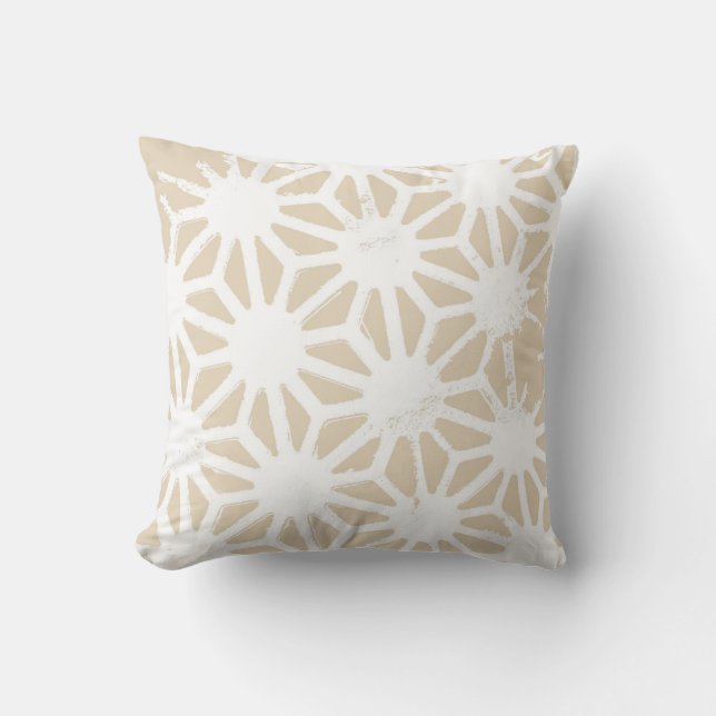Coussin Motif géométrique beige (Recto)