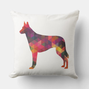 Coussin Motif géométrique belge Malinois Silhouette Mult
