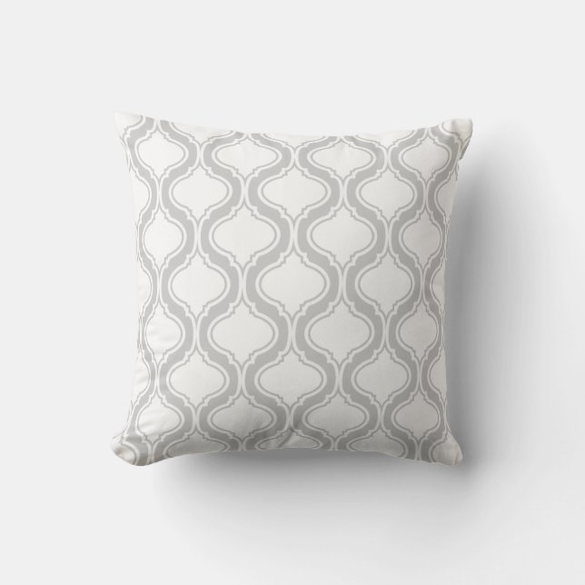 Coussin Motif géométrique blanc et gris clair (Recto)