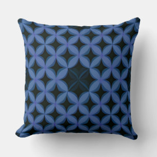 Coussin Motif Géométrique Bleu