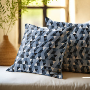 Coussin Motif géométrique bleu