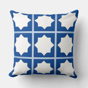 Coussin Motif géométrique bleu