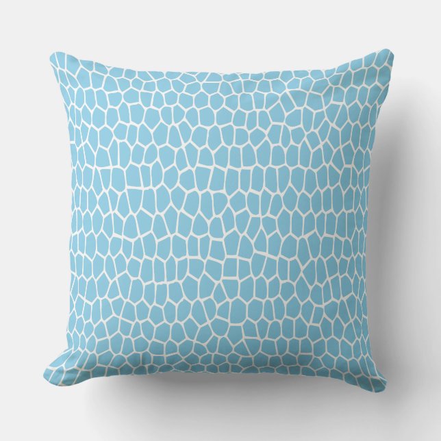 Coussin Motif géométrique bleu ciel et blanc (Recto)