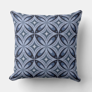 Coussin Motif géométrique bleu de style rétro