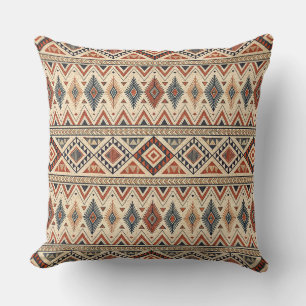 Coussin Motif géométrique bohème, d'inspiration tribale, A