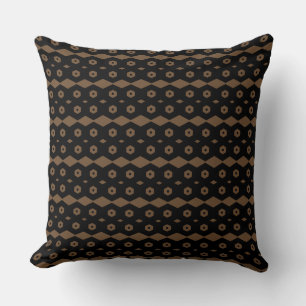 Coussin Motif géométrique Brown et noir