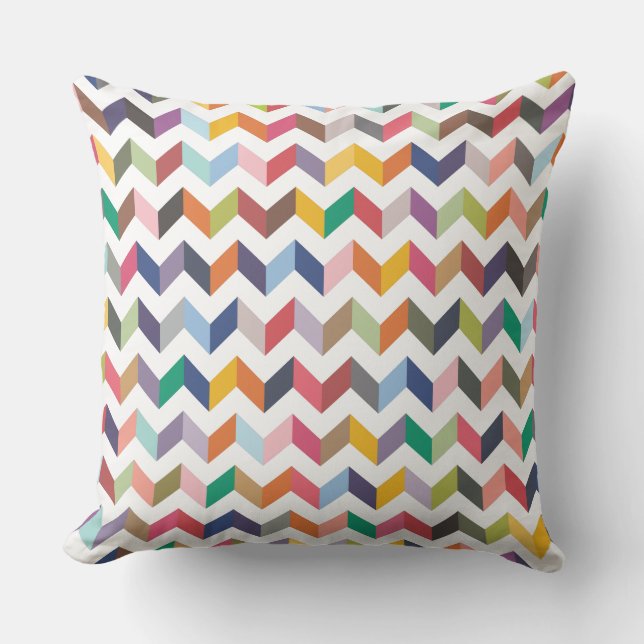 Coussin Motif Géométrique Chevron Arrow Triangles (Recto)