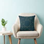 Coussin Motif géométrique circulaire sarcelle et or (Chaise)