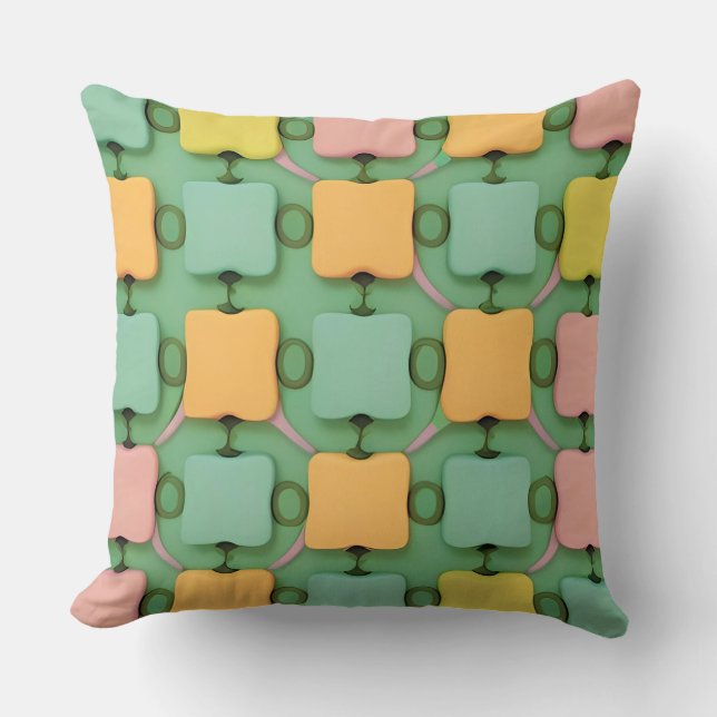 Coussin Motif Géométrique Coloré (Recto)