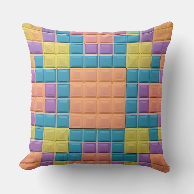 Coussin Motif Géométrique Coloré (Recto)