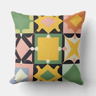 Coussin Motif géométrique coloré Abstrait symétrique