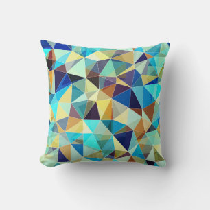 Coussin Motif géométrique coloré, arrière - plan triangles