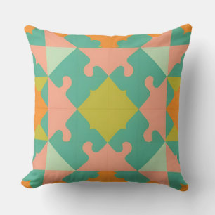 Coussin Motif Géométrique Coloré Avec Des Formes Vibrantes