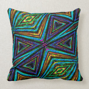 Coussin Motif géométrique coloré de style tribal