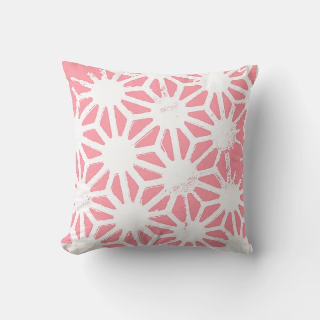 Coussin Motif géométrique corail (Recto)
