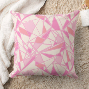 Coussin Motif géométrique couleur abstraite rose