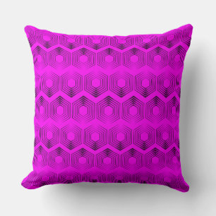 Coussin motif géométrique couleur fuchsia
