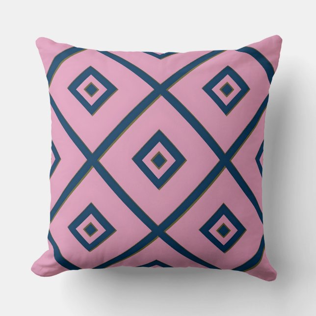 Coussin Motif géométrique de grille de diamant (Recto)