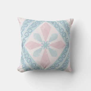 Coussin Motif géométrique diamant bleu