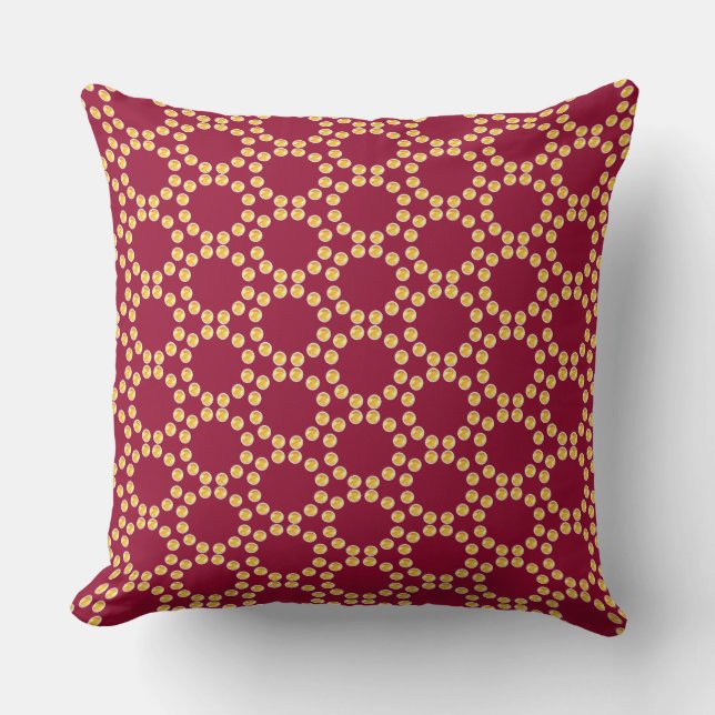 Coussin Motif géométrique doré élégant (Recto)