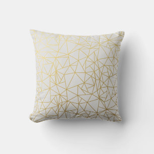 Coussin Motif géométrique doré élégant