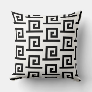 Coussin Motif géométrique élégant noir et blanc